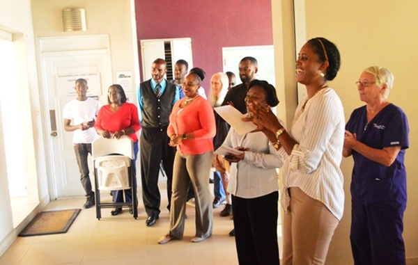 Persons at the launch of urgent care services at Bougainvillea Clinic