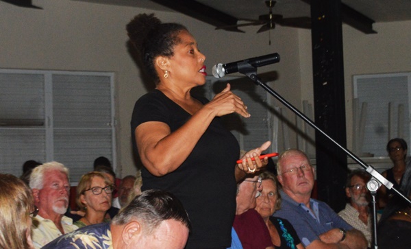 Shereen Flax-Charles at the community meeting 