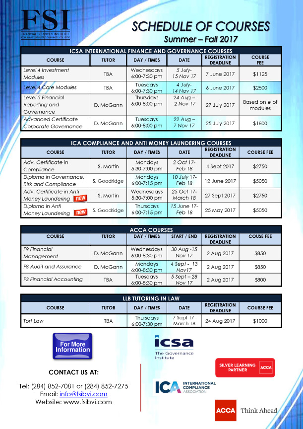 FSICourseScheduleFall2017Spring2018—POSTER