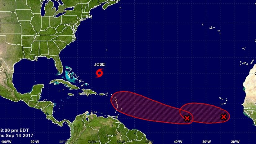 Two disturbances showing signs of development