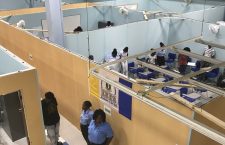 Inside the makeshift building in Pasea Estate that houses ESHS students.