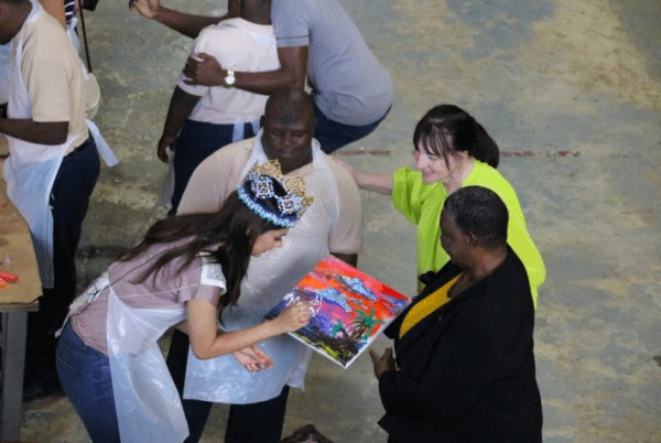 Miss World queens bond with special needs students