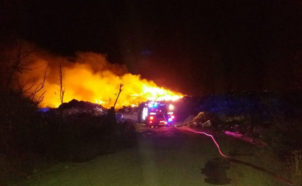 Massive fire at Cox Heath dump