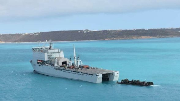 UK navy vessel docks in Miami in preparation for hurricane season