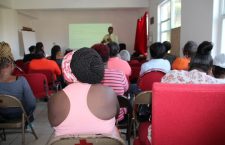 Attendees at a public health meeting with local food handlers on Wednesday.