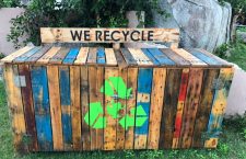 Eco-Friendly Wooden Recycling Bin installed on Virgin Gorda. (photo provided)