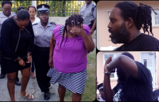 High Court employee, Alisma Wheatley photographed at left among the other three accused persons.