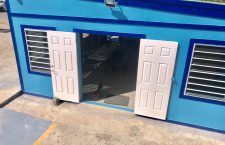 Contributed photo of a temporary structure that has been erected  to house Customs nad Immigration officers at the West End Ferry Dock.