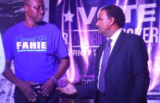 PVIM candidate Apostle Curnal Fahie and Dr Kedrick Pickering.