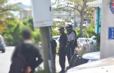 Police at the Elmore Stoutt High School on Monday, February 4.