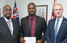 Premier Andrew Fahie (left), Seventh District Representative Dr Natalio Wheatley, and Governor Augustus Jaspert.