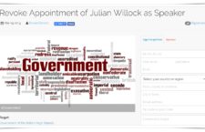 Screenshot of the website carrying the petition.