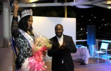 The newly-crowned Mrs BVI, Shondrea Turnbull. Beaming with pride at right is her husband Dr Michael Turnbull.