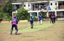 Scene from a match in this year's Ralph T O'Neal Cricket Tournament.
