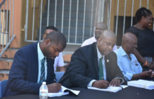 Education Minister Dr Natalio Wheatley (left) and Premier Andrew Fahie.