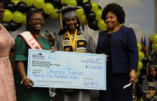 2019 top graduate for VISTS collects her award.