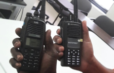 Very High Frequency (VHF) radio handsets.