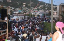 Revellers marching through East End/Long Look for their leg of the Rise & Shine Tramp on Wednesday, July 7.