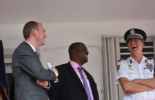 From left: Governor Augustus Jaspert, Premier Andrew Fahie, and Police Commissioner Michael Matthews,