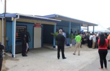 The temporary building now housing West End Port operations.