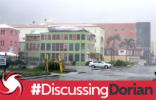The roof of One Stop Mall in Road Town being lifted by storm-force winds from Hurricane Dorian. (Photo provided)