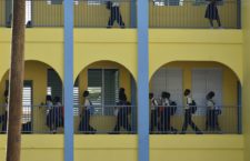 Junior ESHS students at their Road Town campus.