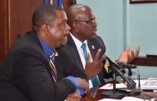 Premier Andrew Fahie and government minister Carvin Malone.