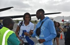 Local athletes Chantel Malone and Kyron McMaster