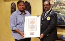 Director of the National Parks Trust Dr Cassander Titley-O'Neal (left) and Director and Master Adjudicator of Sustainable Development Goals World Records Thirupathi Nachiappan. (Photo provided)