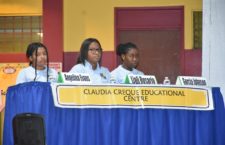 The team from Claudia Creque Educational Centre on Anegada was one of the victors of the evening. (BVI News Photo)