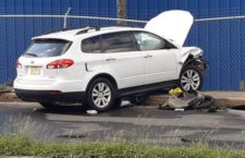 Scene of the fatal early-morning accident on the Dual Carriageway on Tortola on Saturday, February 1. (Photo by Esther Durand/BVI News)