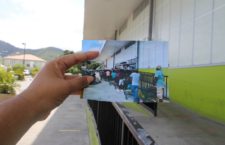 In this photo inspired by Reuters, our news centre's photographer juxtaposes a picture showing the well-populated scene at RiteWay Food Market in Pasea Estate with how that said location looks today -- deserted.