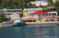 Vessel docked at the ferry terminal in Road Town.