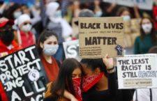 Scene from a Black Lives Matter protest. (Photo credit: Sky News)