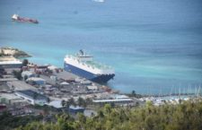 From this vantage point, our news centre was able to capture cargo vessels at the BVIPA's Port Purcell facility on Sunday, May 31. (Photo by Kamal Haynes/BVI News)