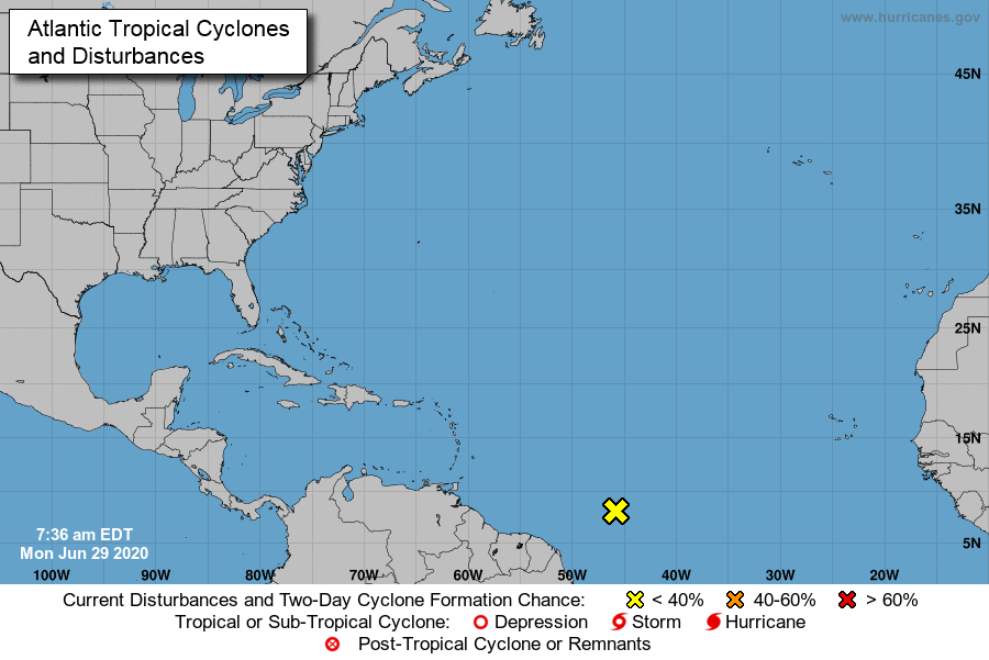 Tropical wave develops in the eastern Atlantic
