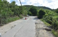 This BVI News photo captures patch jobs done by the Public Works Department on roadways in the eastern end of Tortola.