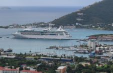 Rhapsody of the Seas from Royal Caribbean International cruises has arrived in the territory for a warm lay-up. (Photo by Kamal Haynes/BVI News)