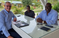 From left: UK Healthcare Ambassador to the Overseas Territories, Professor Ian Cumming, Chief Medical Officer Dr Irad Potter, and Health Minister Carvin Malone.