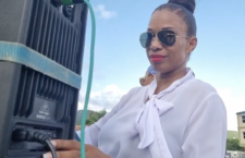 Lead organiser of the 'We the People are Fed Up' motorcade protest, Cindy Rosan-Jones during the event on Saturday, June 12.