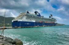 Celebrity Millennium captured at the CB Romney Tortola Pier Park on Thursday, July 1. (BVI News Photo)