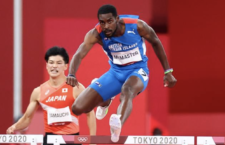 Kyron McMaster in the semi-final of the Tokyo Olympics