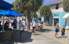 Cruise visitors captured at the Cyril B Romney Tortola Pier Park recently. (BVI News photo)
