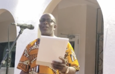 Bishop John Cline was the keynote speaker at yesterday's 1949 Great March and Restoration Day event.