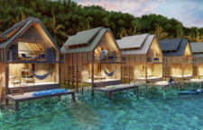 A digital illustration of Bitter End Yacht Club's overwater bungalows.