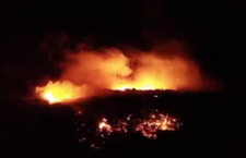 Photo of a fire seen in Pockwood Pond last evening.