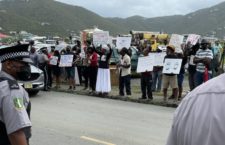 Protestors demand public meeting with UK Overseas Territories Minister
