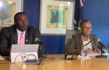 Minister for Social Development Marlon Penn and Chief Social Development Officer Annie Frett-Malone.