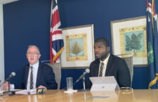 Governor John Rankin and Premier Dr Natalio Wheatley.