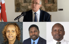 From left: Governor John Rankin (top), Anthea Smith, David Abednego, and Denniston Fraser.